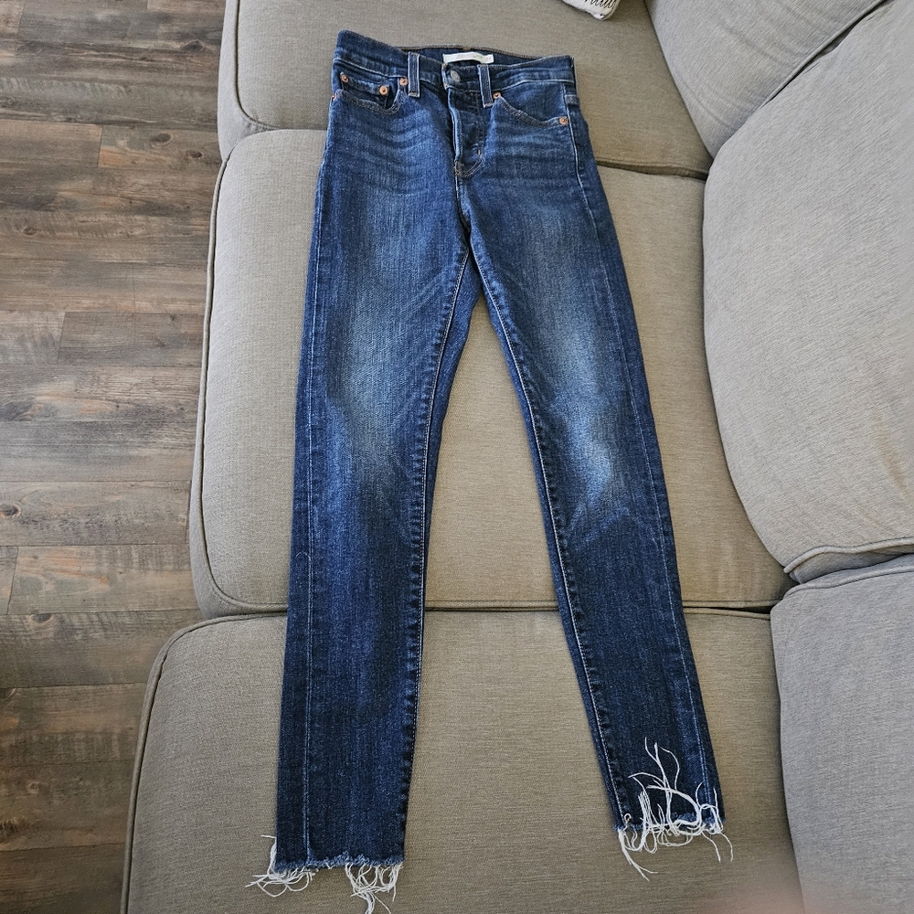Levi's wedgie skinny high rise jeans blue